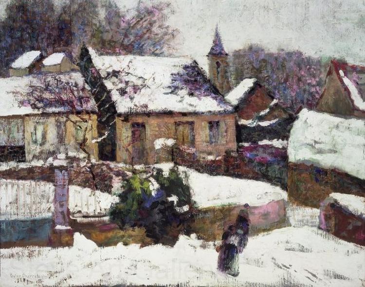 unknow artist Wet Snow Auvergne Germany oil painting art